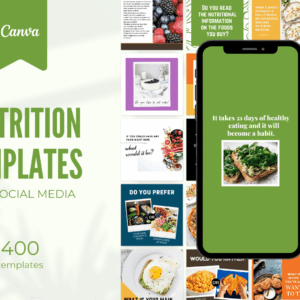 400 plantillas de nutrición para redes sociales