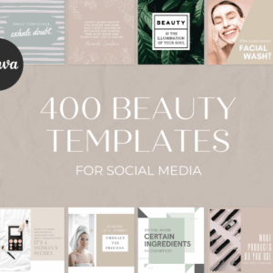 400 plantillas de salones de belleza para redes sociales