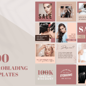 300 plantillas de microblading para redes sociales