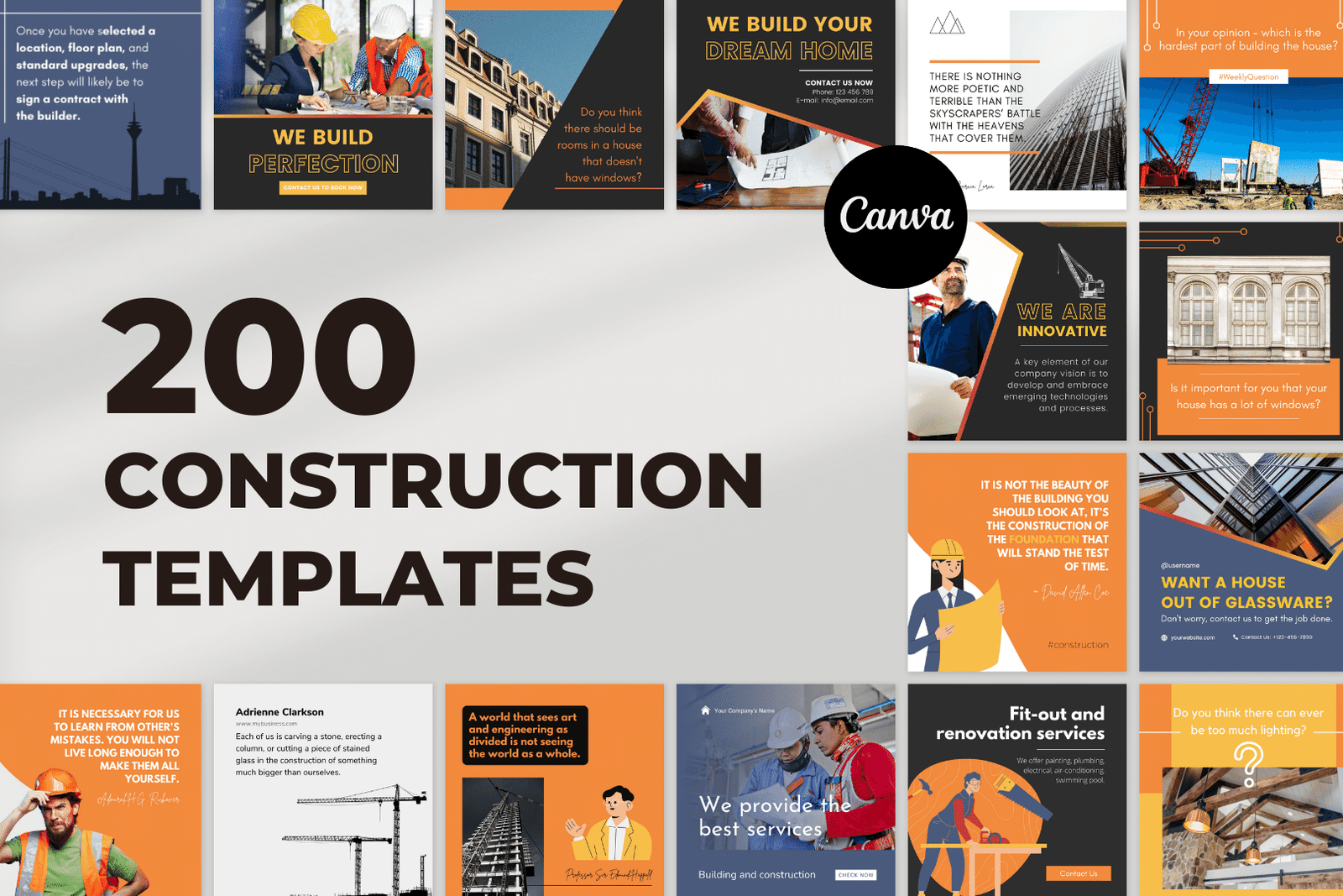 200 plantillas de construcción para redes sociales
