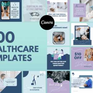 300 plantillas de atención médica para redes sociales