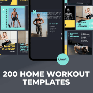 200 plantillas de entrenamiento en casa para redes sociales
