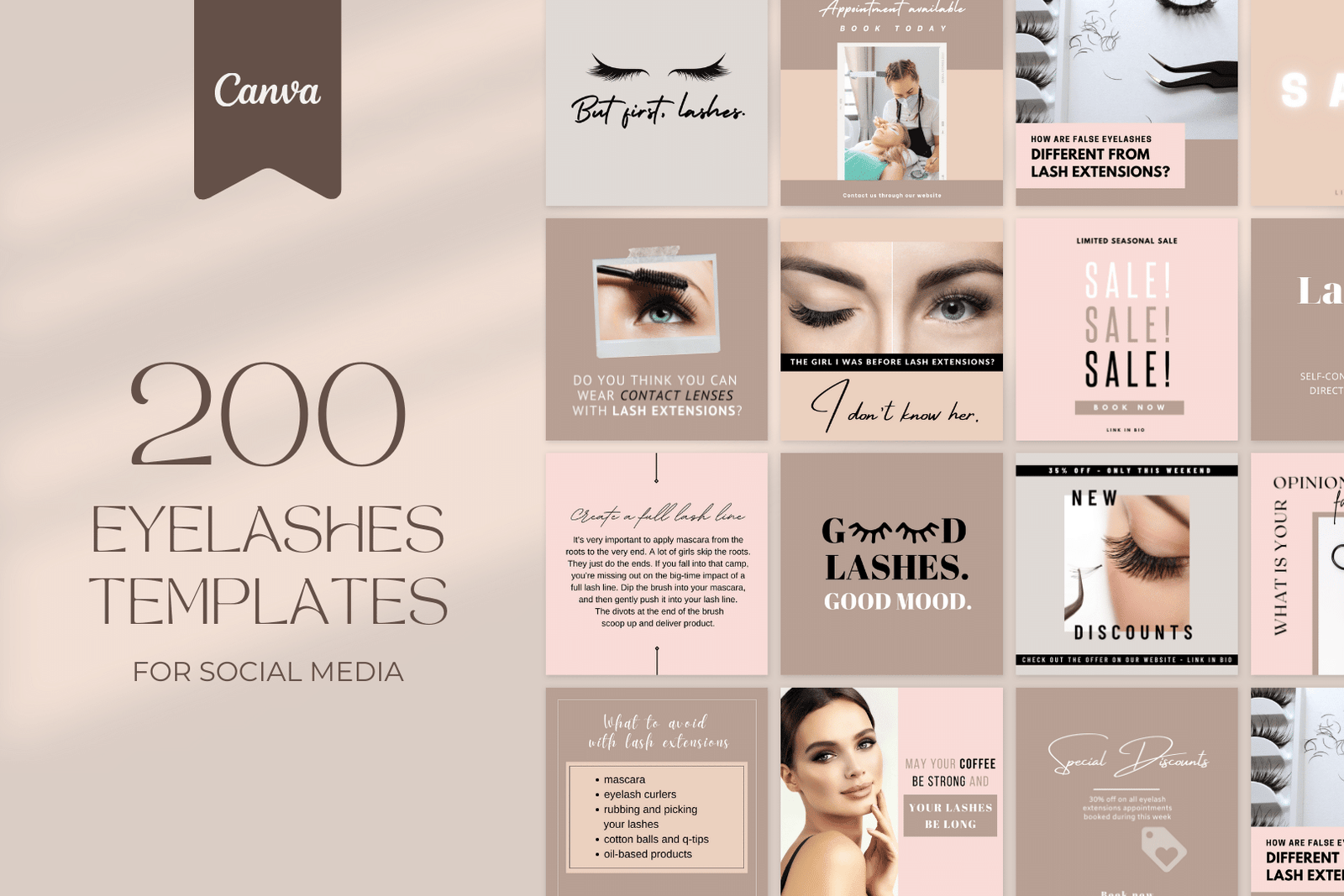 200 plantillas de pestañas para redes sociales