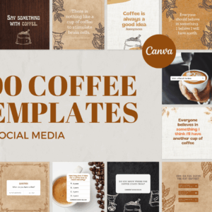 200 plantillas de café para redes sociales