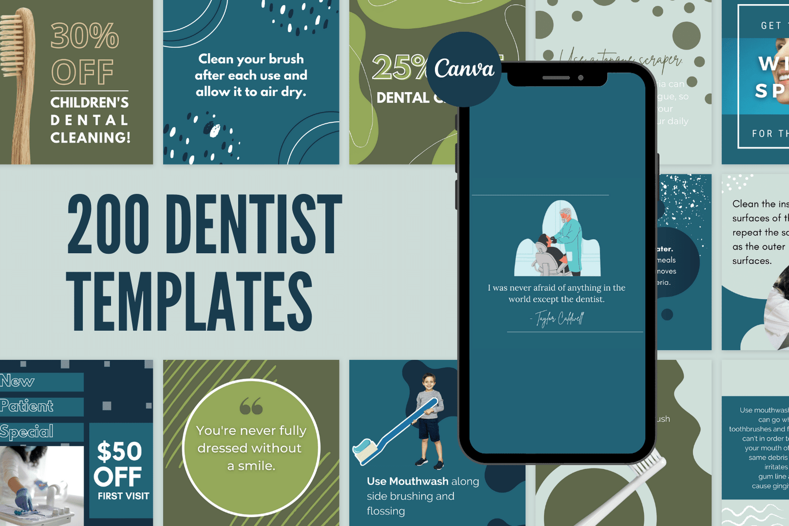 200 plantillas de dentistas para redes sociales