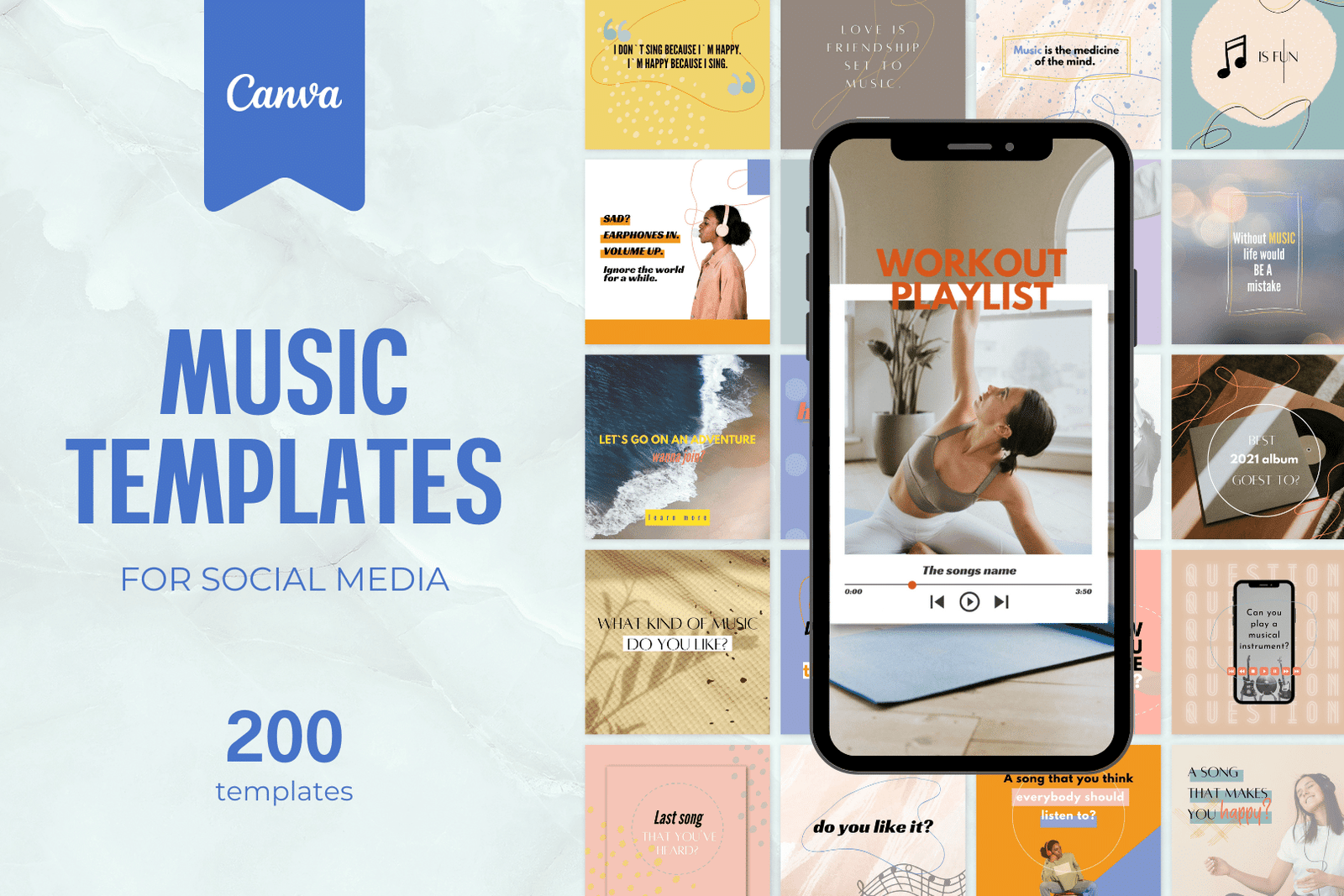 200 plantillas musicales para redes sociales
