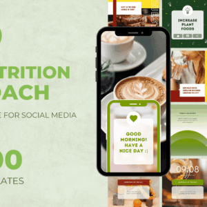 300 plantillas de coaching nutricional para redes sociales