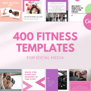 400 plantillas premium de fitness para redes sociales (femeninas)