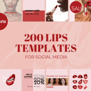 200 plantillas de labios para redes sociales