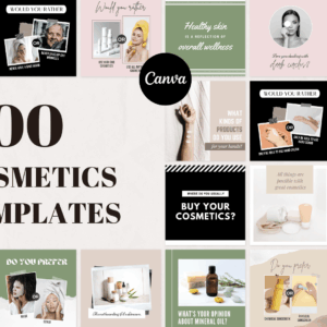 300 plantillas de cosméticos para redes sociales