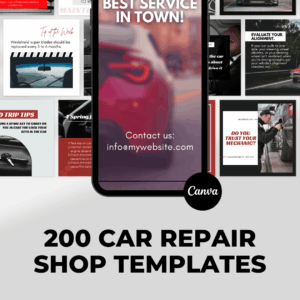 200 plantillas de talleres de reparación de automóviles para redes sociales