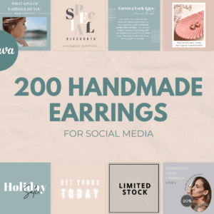 200 plantillas de aretes hechos a mano para redes sociales
