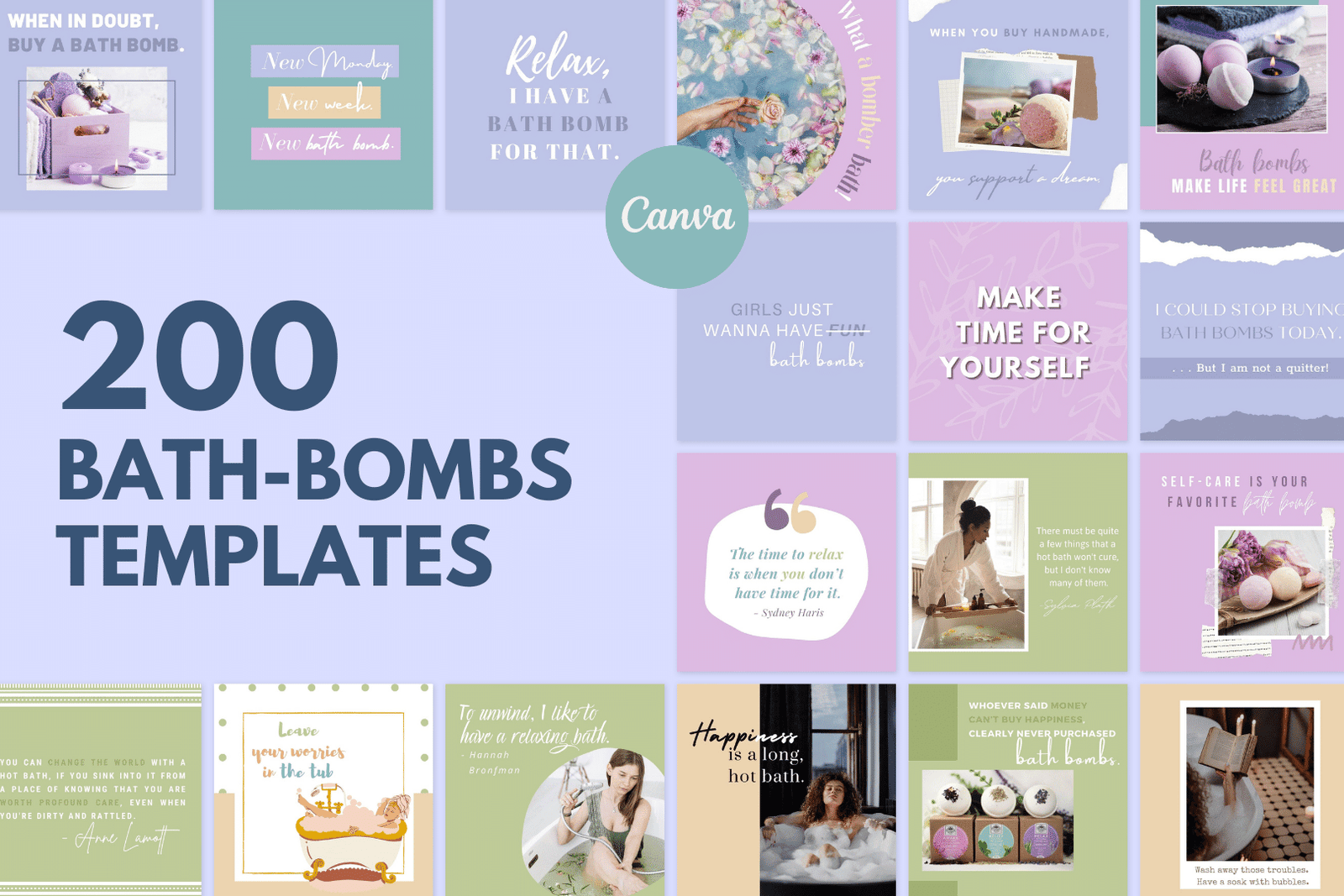 200 plantillas de bombas de baño para redes sociales