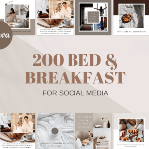 200 plantillas de alojamiento y desayuno para redes sociales