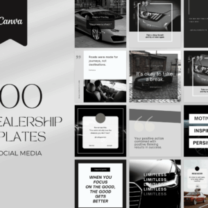 200 plantillas de concesionarios de coches para redes sociales