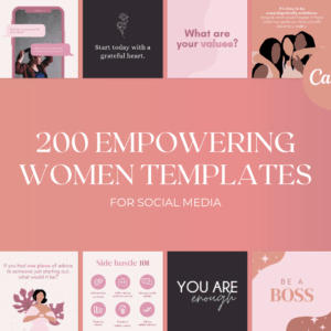 Paquete de 200 plantillas para empoderar a la mujer en redes sociales