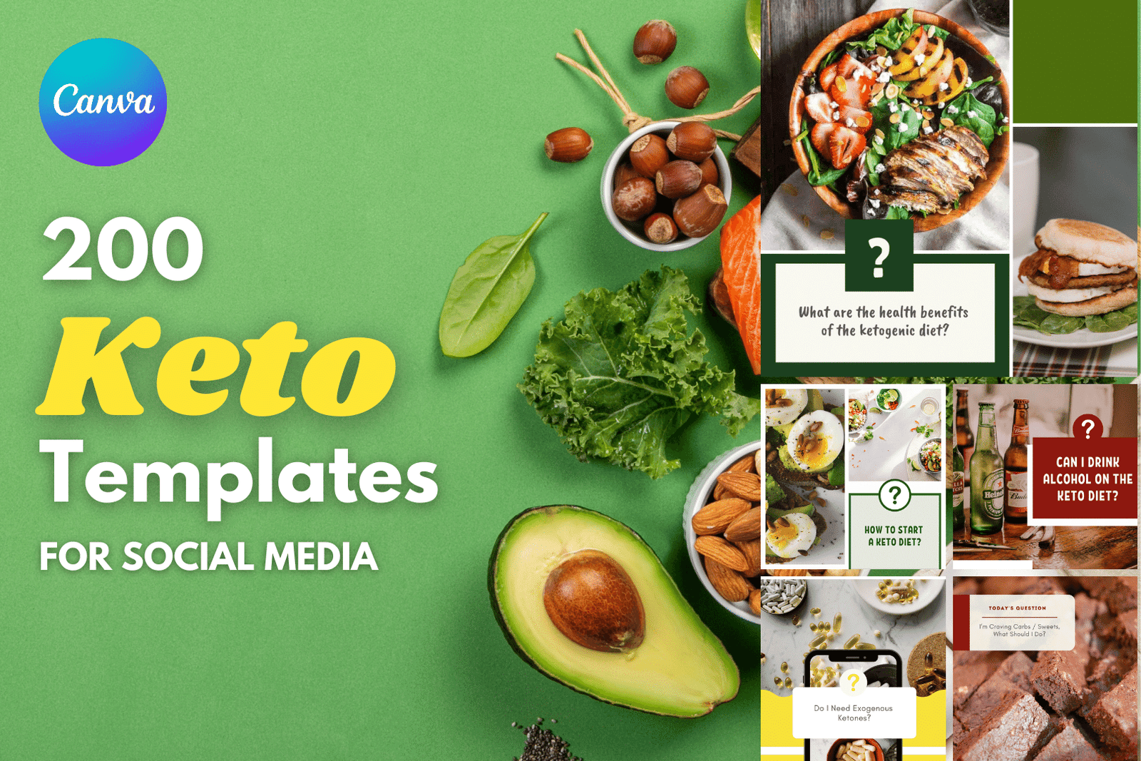 200 plantillas de dieta cetogénica para redes sociales