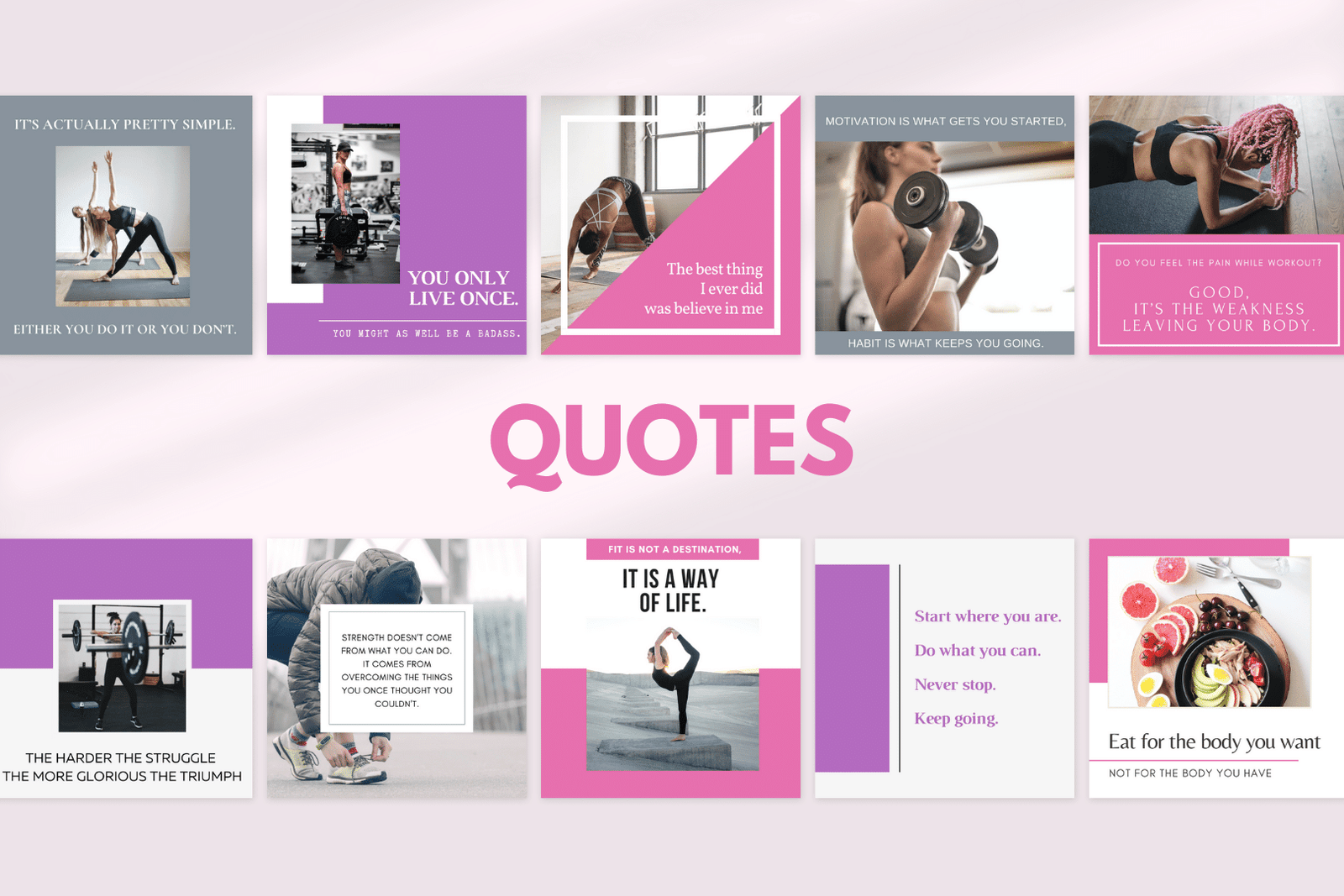 400 plantillas premium de fitness para redes sociales (femeninas) - Image 2