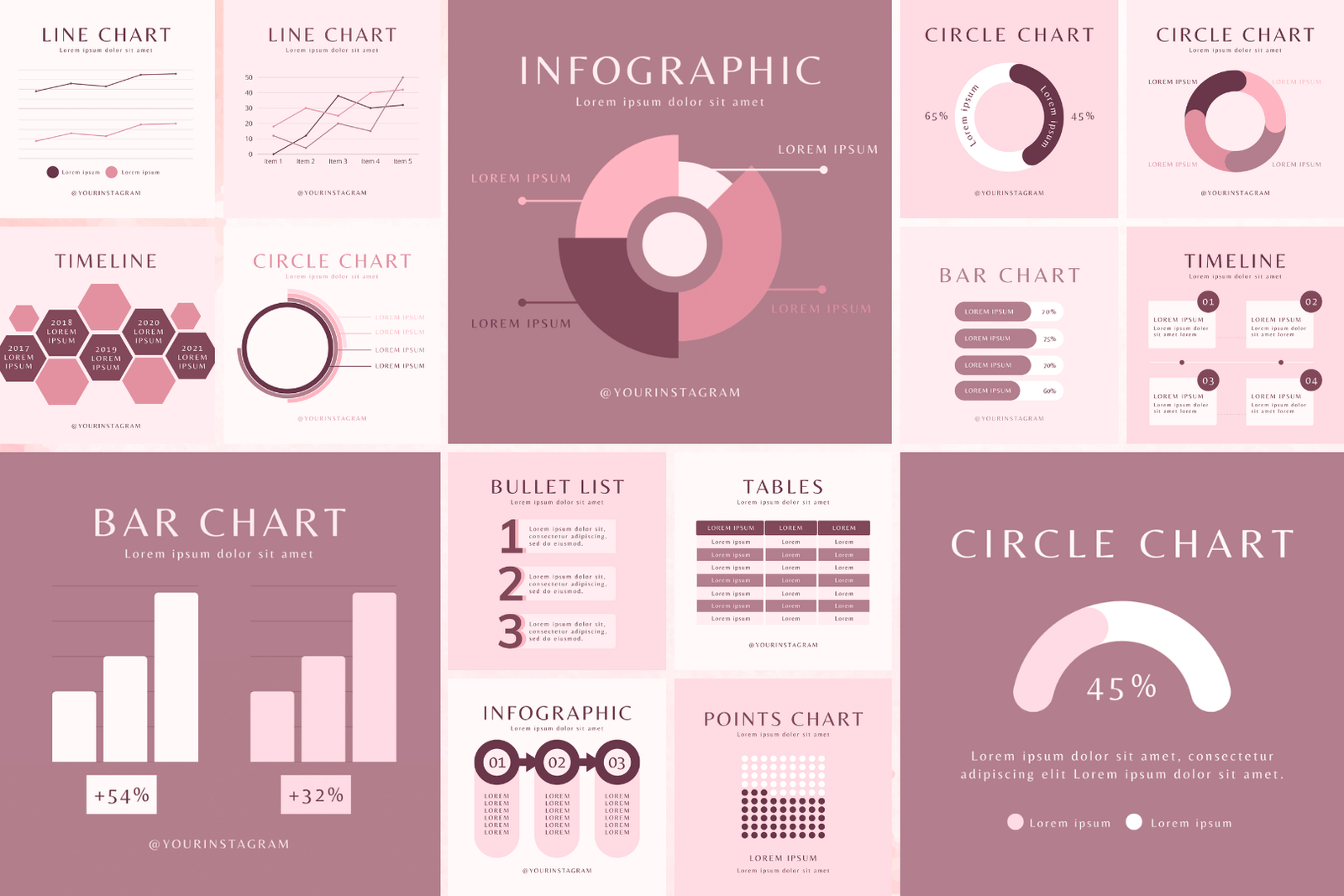 500 infografías rosas para redes sociales - Image 2