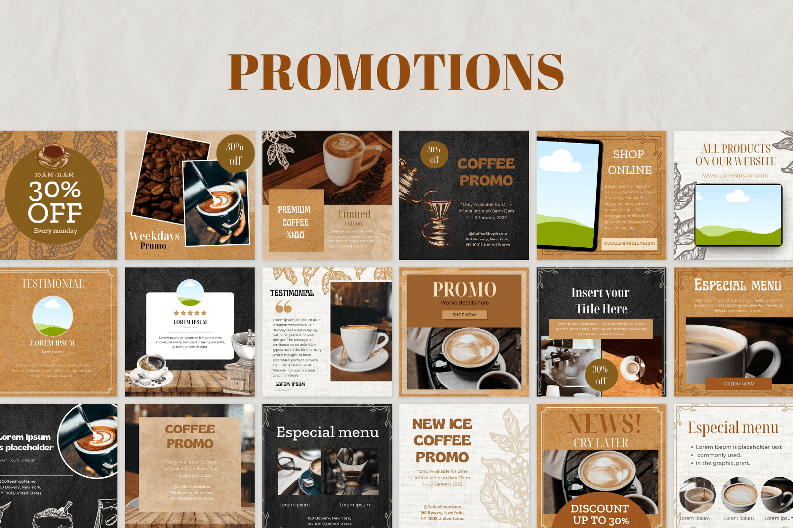 200 plantillas de café para redes sociales - Image 3