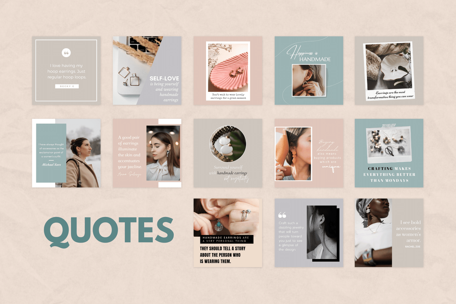 200 plantillas de aretes hechos a mano para redes sociales - Image 3