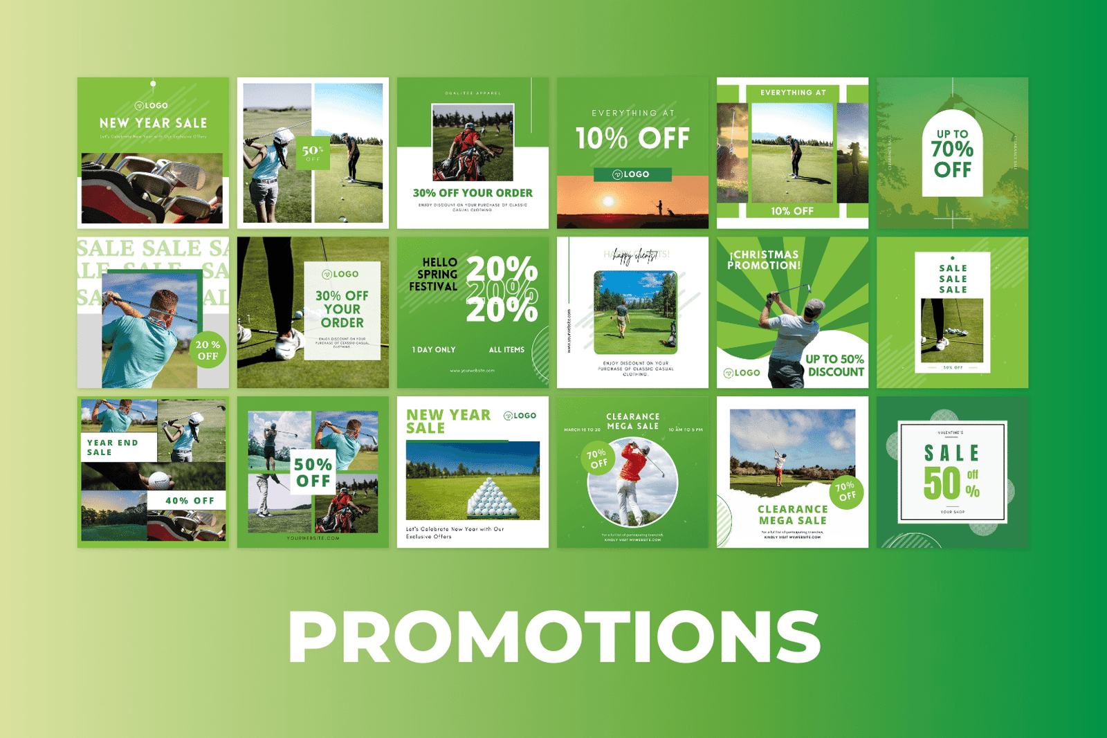 200 plantillas de golf para redes sociales - Image 4