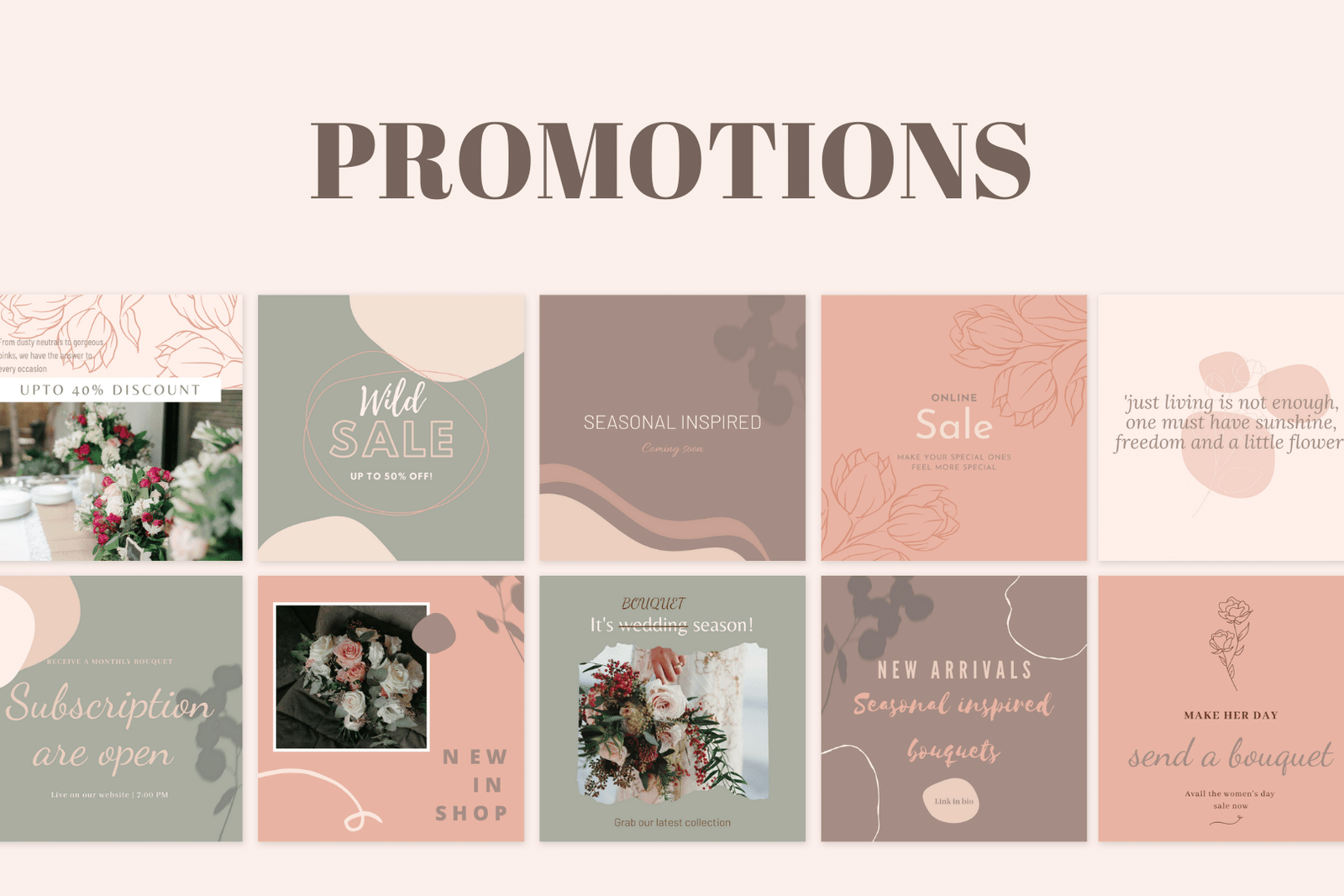 300 plantillas florales para redes sociales - Image 4