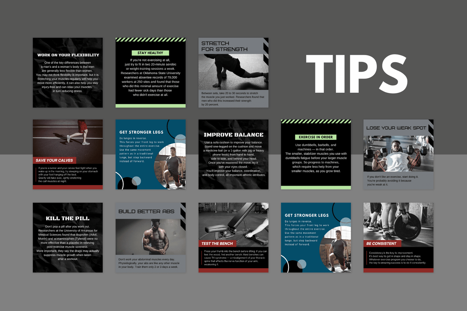400 plantillas de fitness para redes sociales (versión masculina) - Image 4