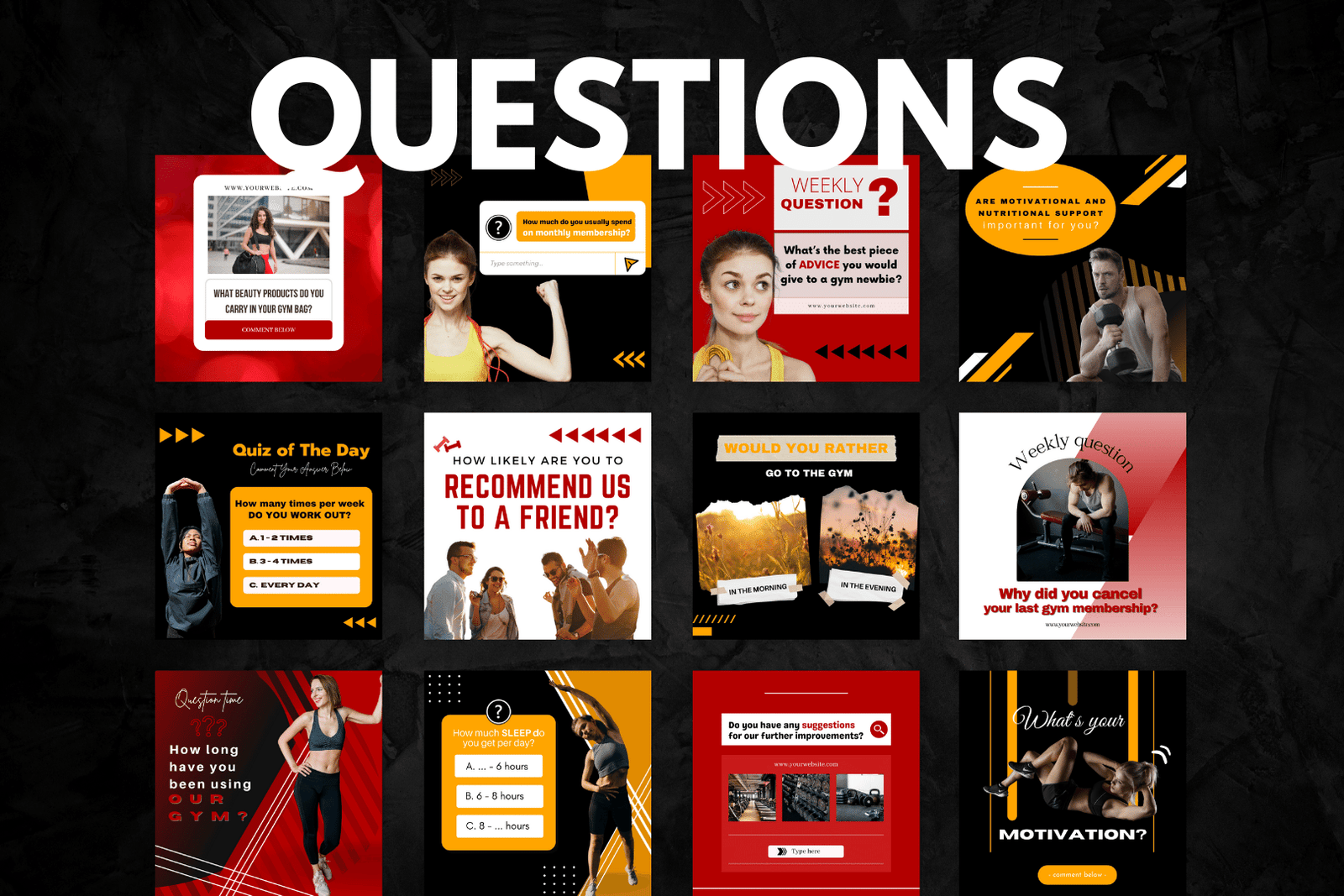 200 plantillas de gimnasio para redes sociales - Image 3