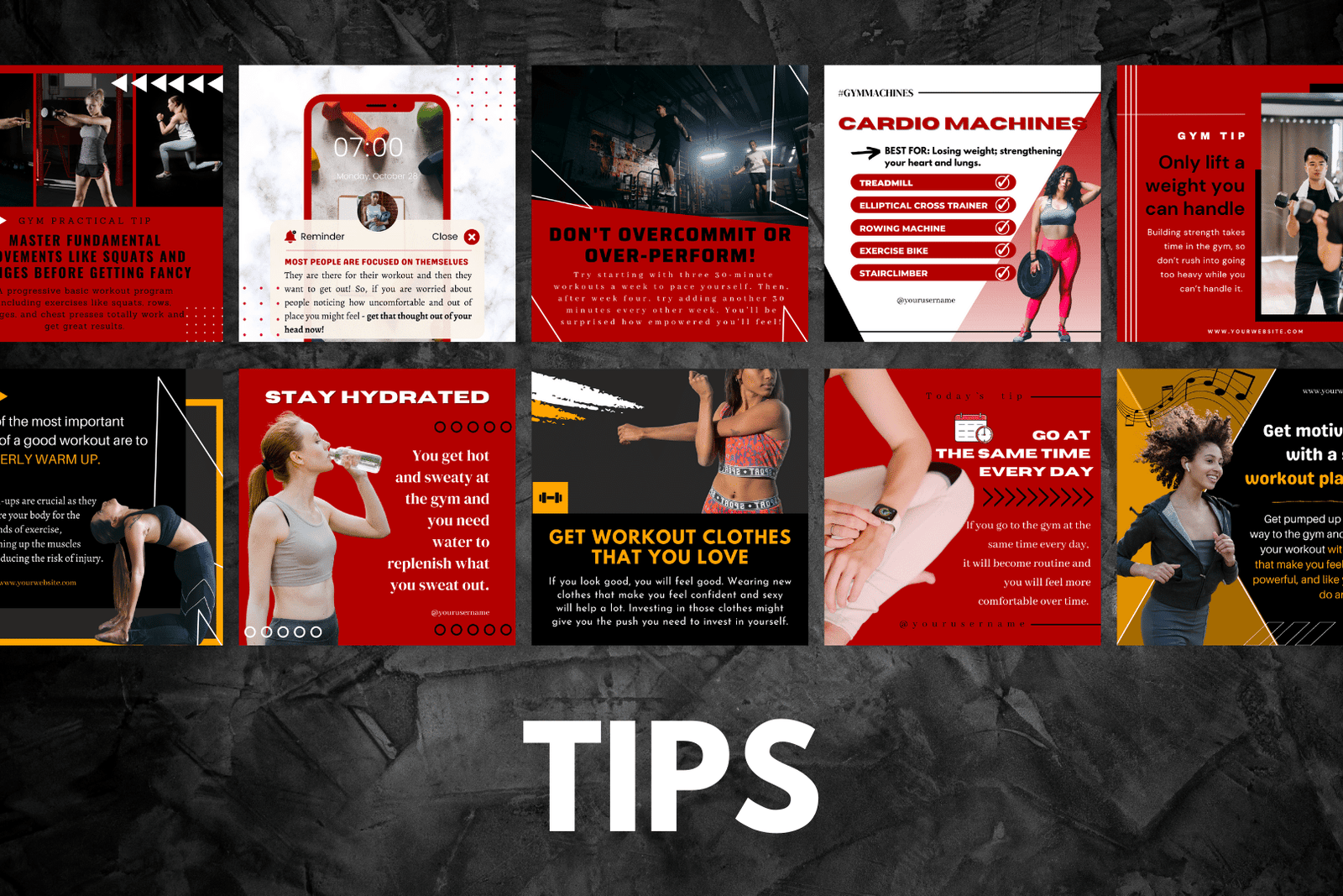200 plantillas de gimnasio para redes sociales - Image 5