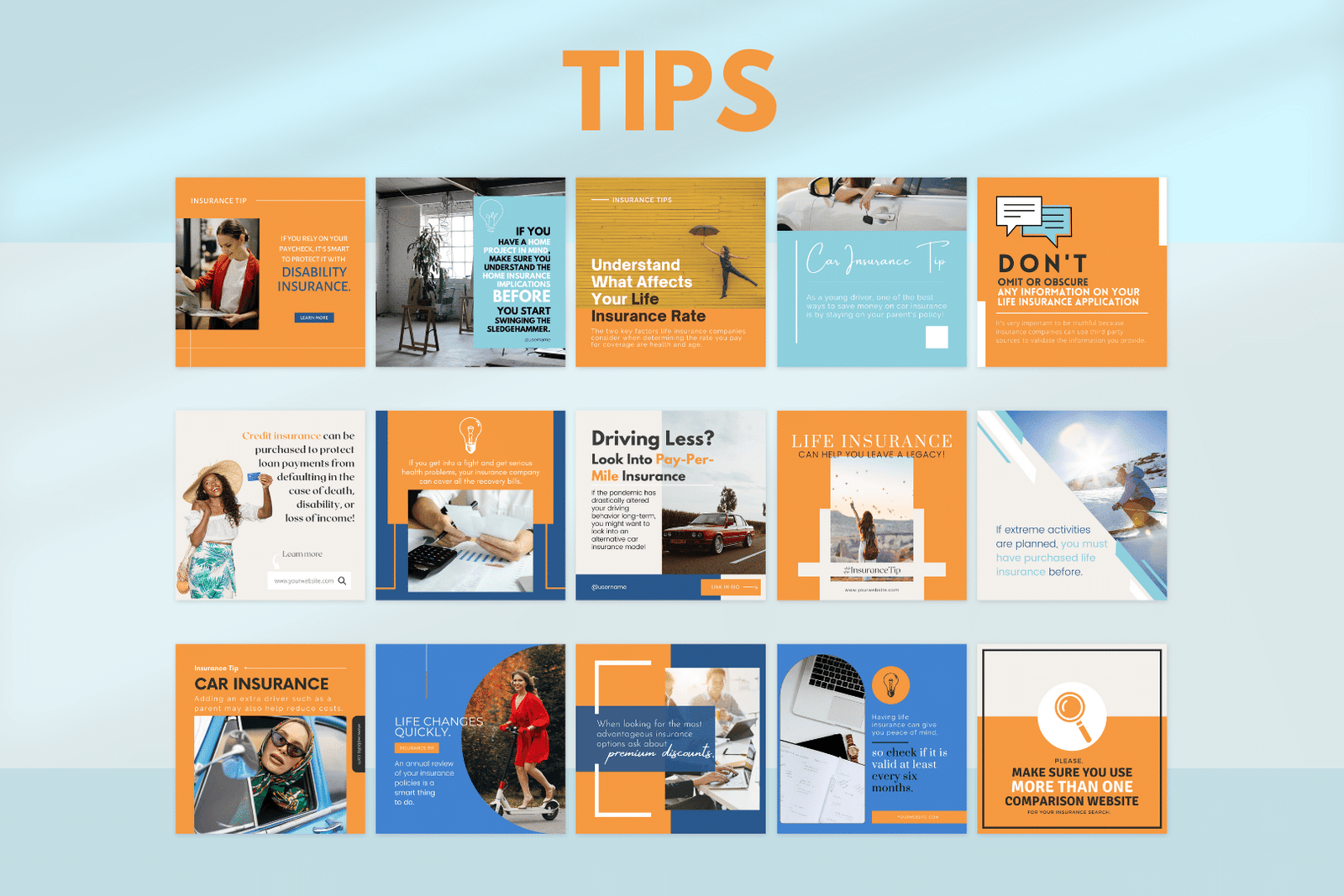 200 plantillas de seguros para redes sociales - Image 5